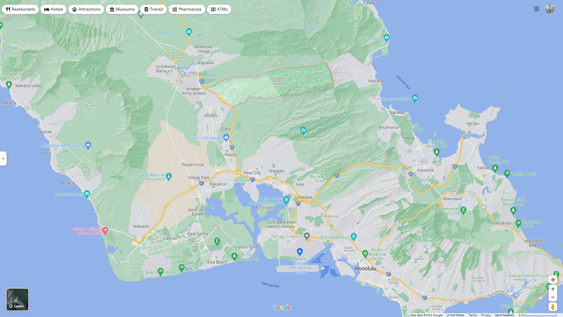 Mililani Mauka Map Hawaii
